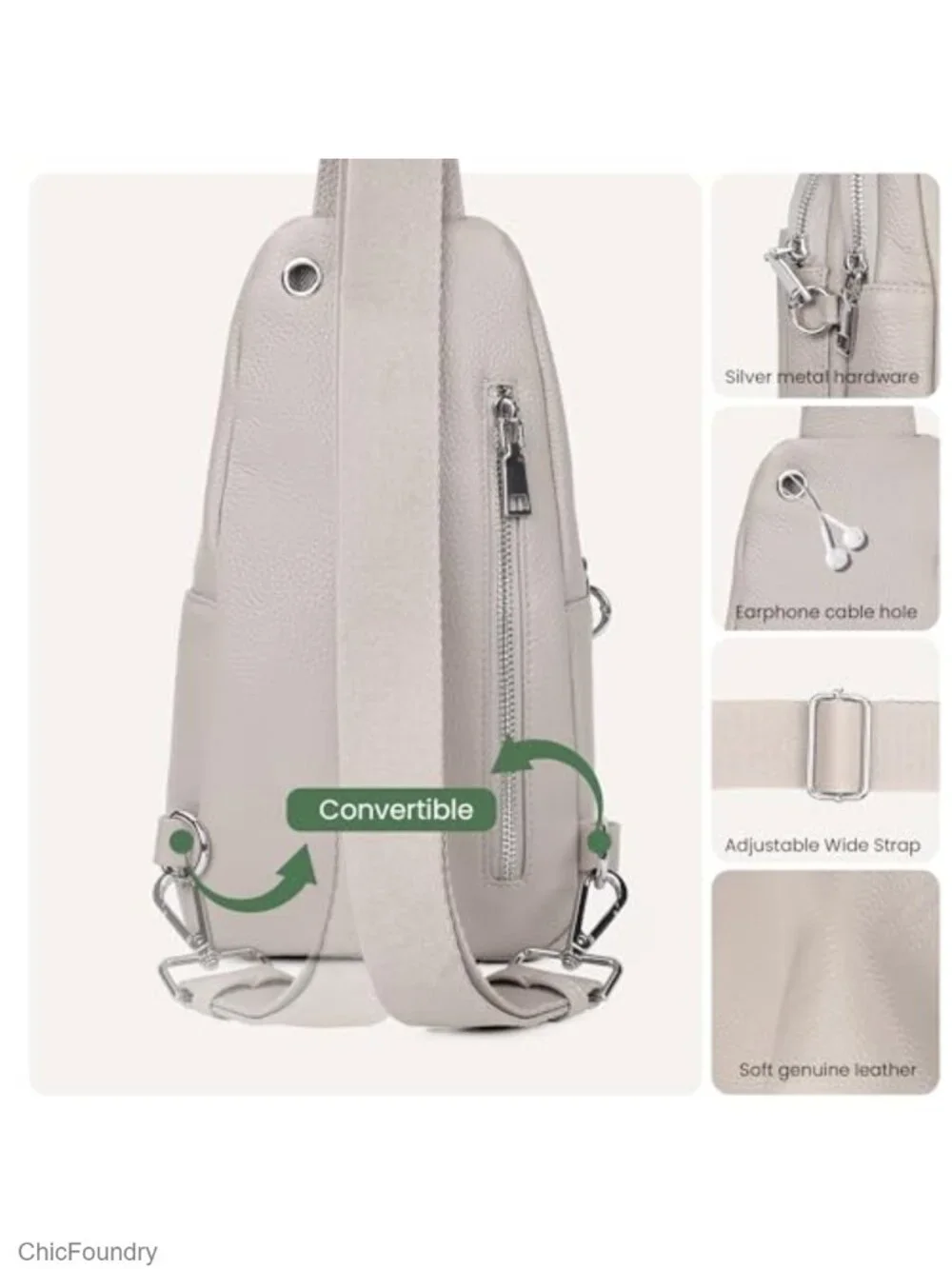 Genuine Leather Anti-Theft Crossbody Sling Bag with RFID Slots for Travel